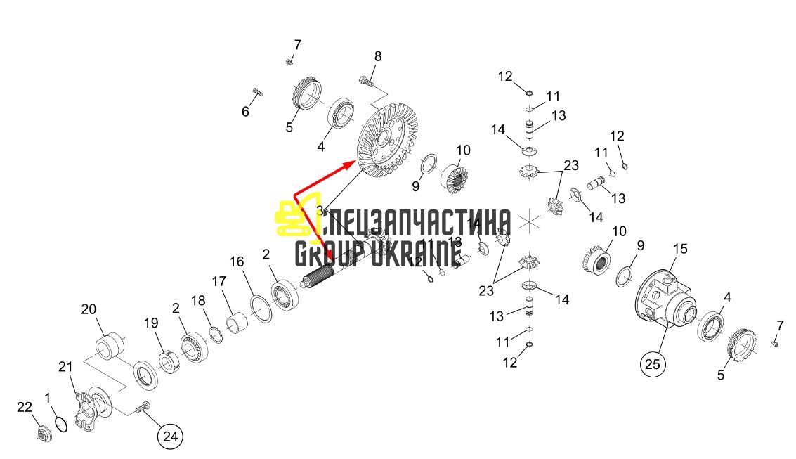 729705 Главная (коническая) пара Manitou