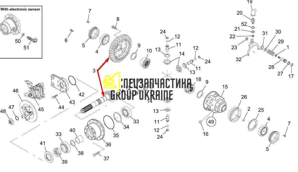 604642 Головна (конічна) пара Manitou