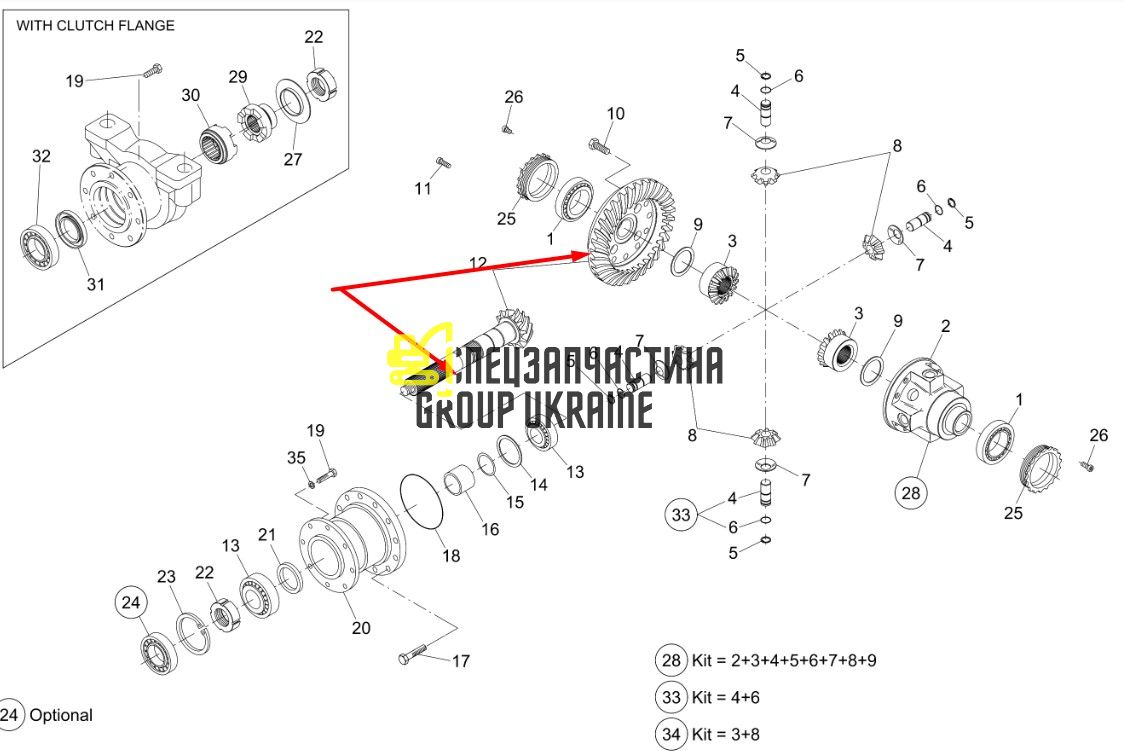 7017794 Головна пара (планетарка+хвостовик) Bobcat