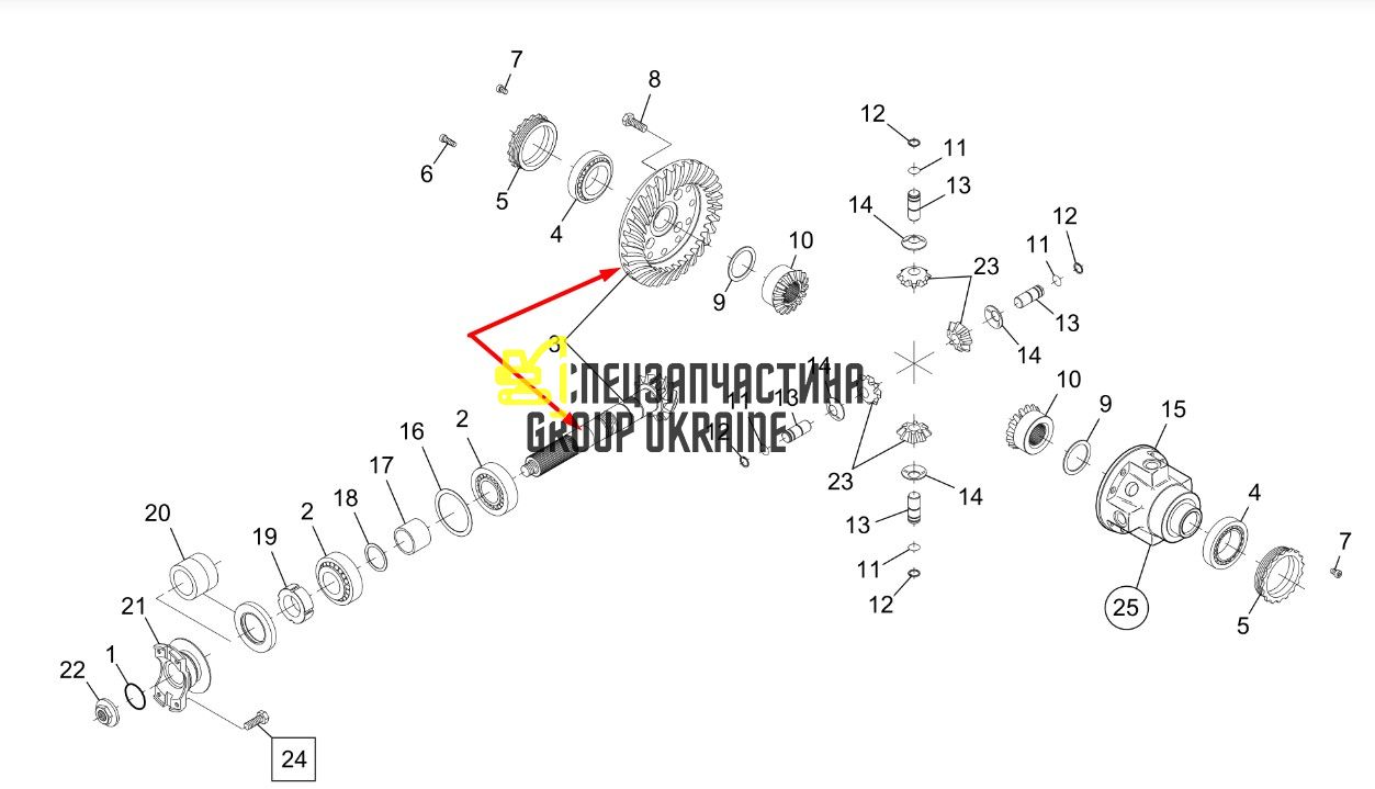 706906 (76086135, 112.04.500.51) Головна (конічна) пара Manitou