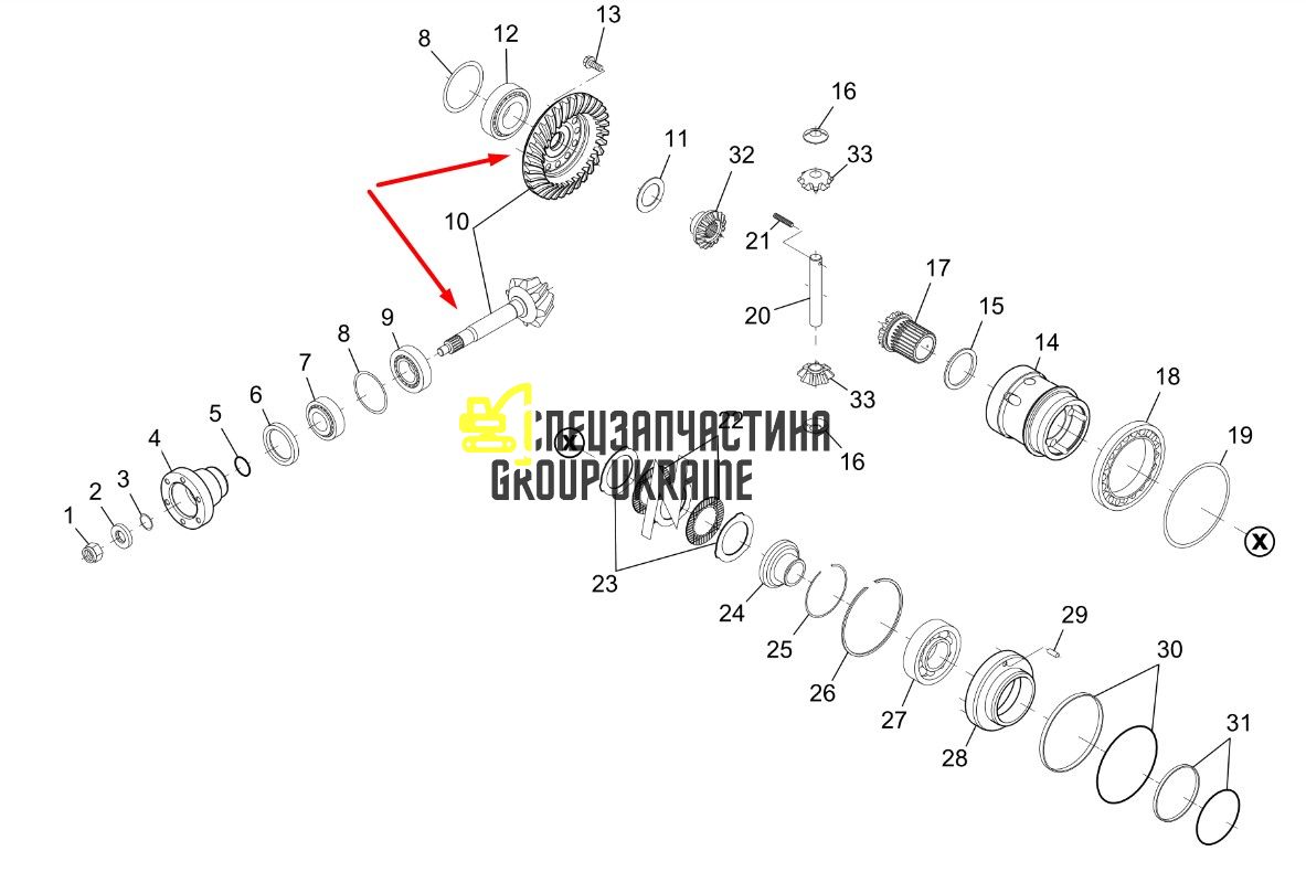 708.04.505.01 Головна пара (планетарка+хвостовик) Dana Spicer
