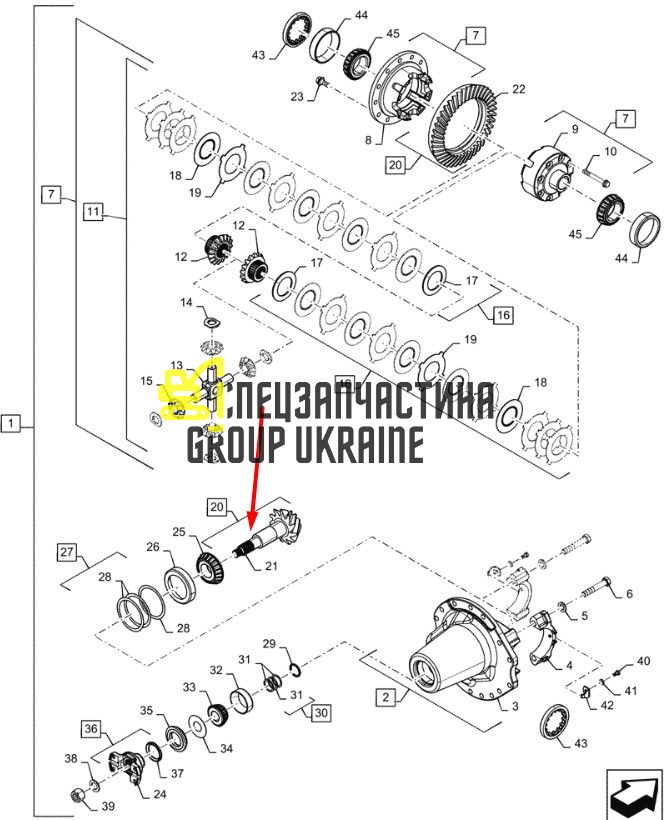 72154-5X Главная (коническая) пара Z=10/41 Dana Spicer