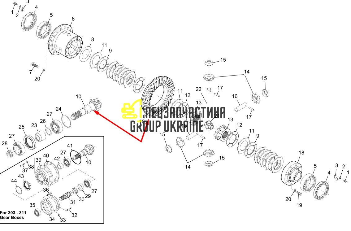 59118404 Головна пара (планетарка+хвостовик) Volvo