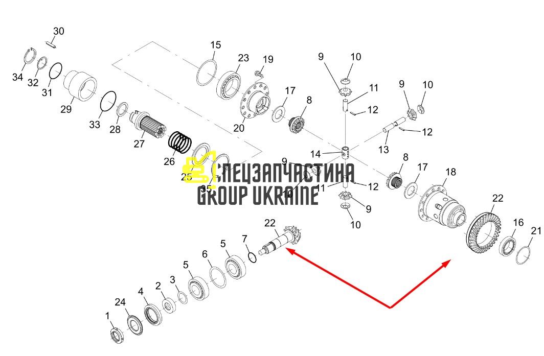 725.04.502.02 Головна (конічна) пара Z=14/34 Dana Spicer