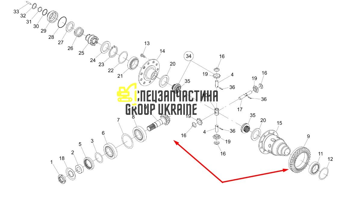 7300452204 (730.04.522.04) Головна (конічна) пара Massey Ferguson
