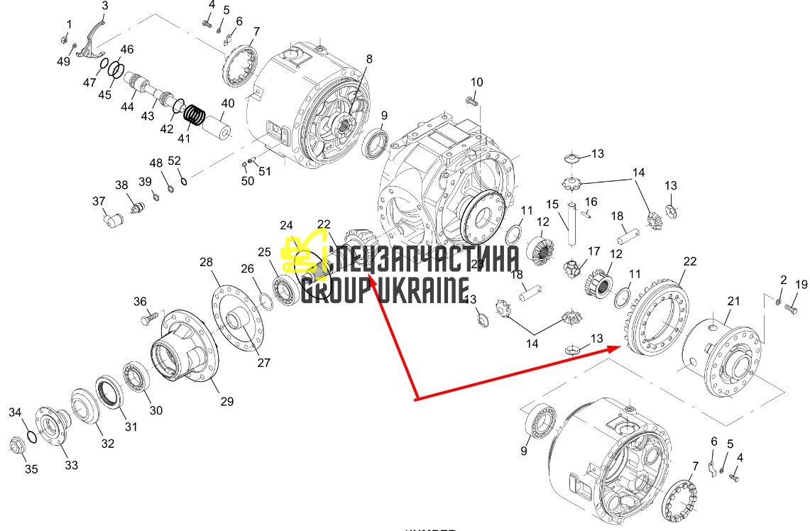 SA8320-20690 (734.04.507.09) Головна пара (планетарка+хвостовик) Volvo
