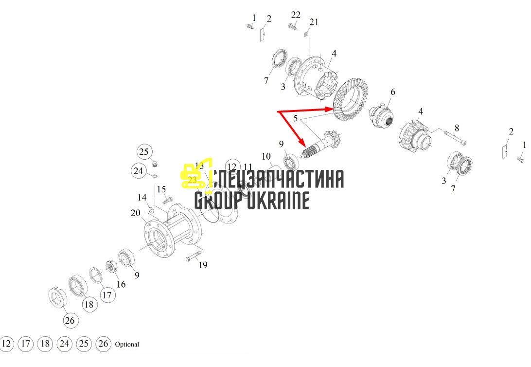 738.04.505.17 Головна (конічна) пара Dana Spicer