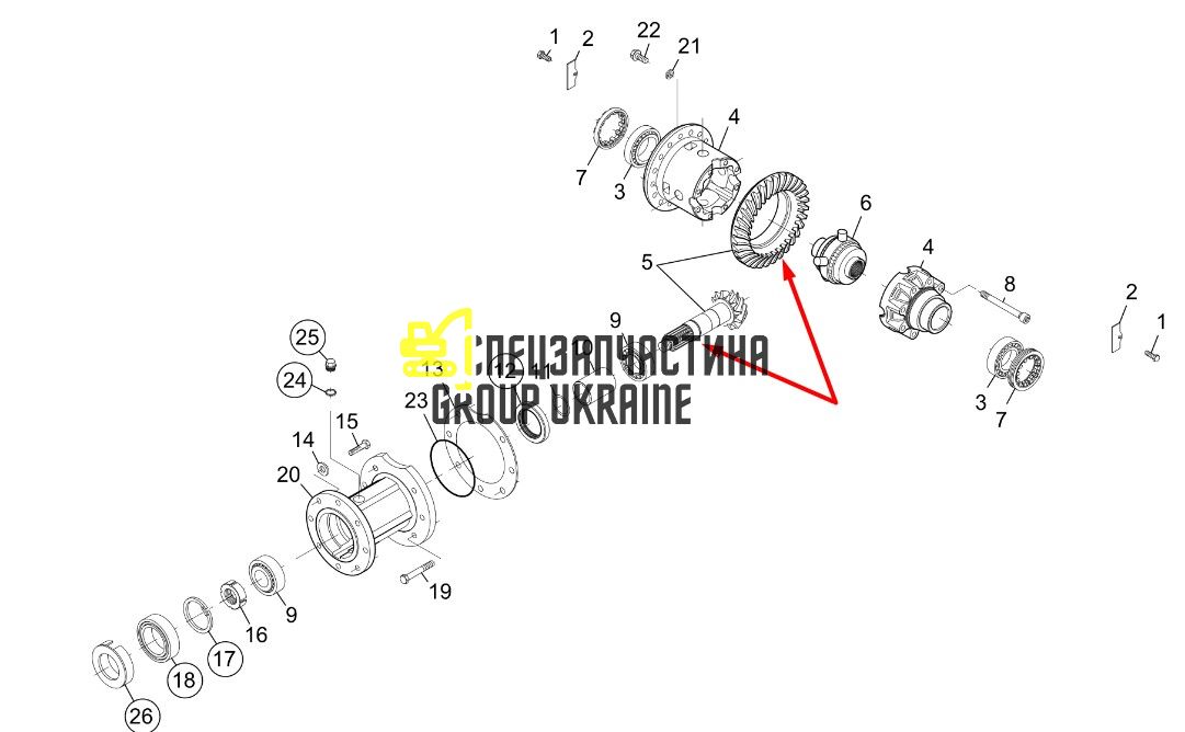 738.04.505.33 (7615863, 0975190) Головна (конічна) пара Dana Spicer