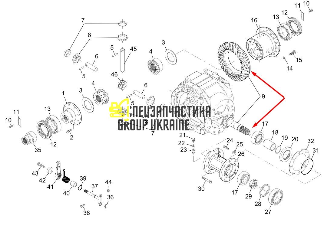 738.04.505.43 Головна (конічна) пара Dana Spicer