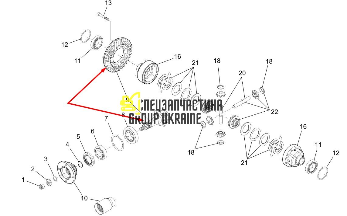 740.04.501.03 Головна пара (планетарка+хвостовик) Dana Spicer