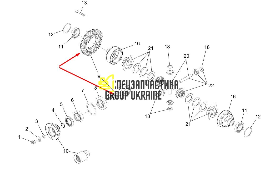 AL175123 Головна пара (планетарка+хвостовик) John Deere