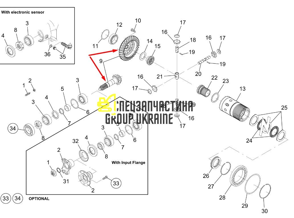 746390 Головна (конічна) пара Manitou