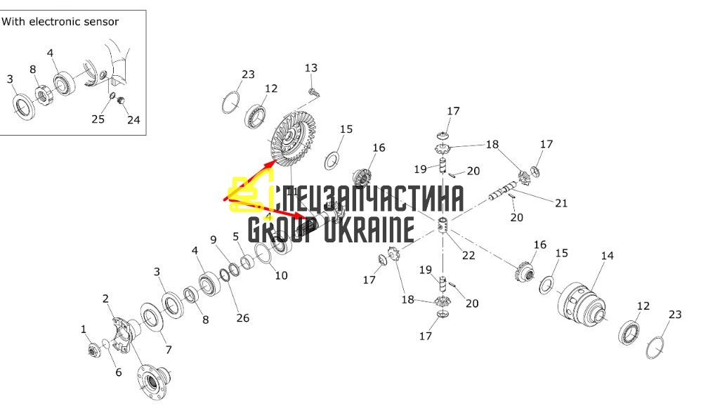748939 Головна (конічна) пара Manitou