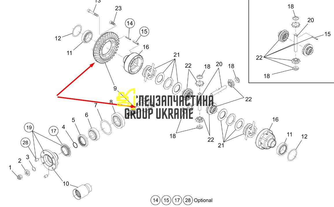 AL204790 Головна (конічна) пара John Deere