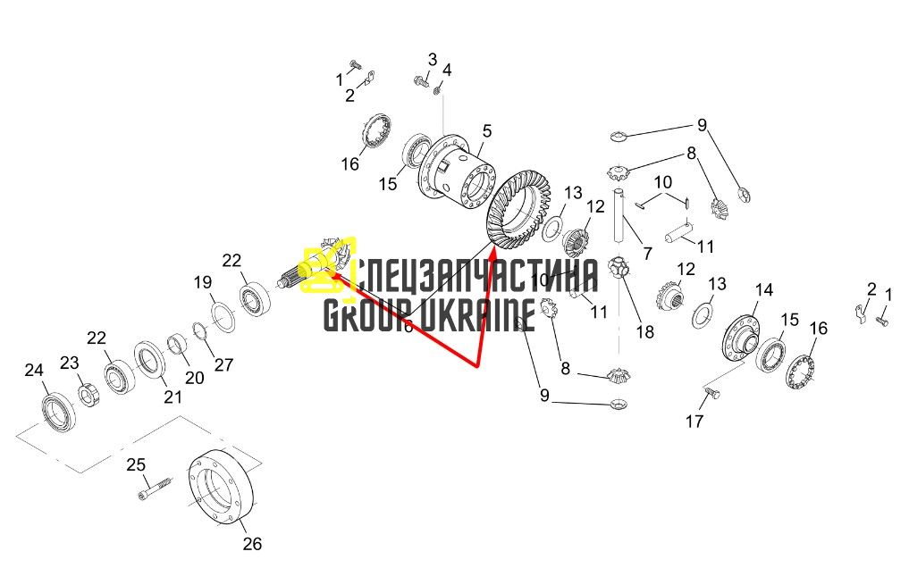 7616790 Головна (конічна) пара Liebherr