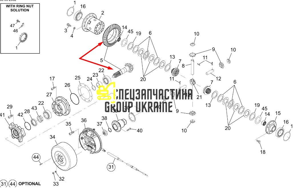 7621670 Головна пара (планетарка+хвостовик) Gehl