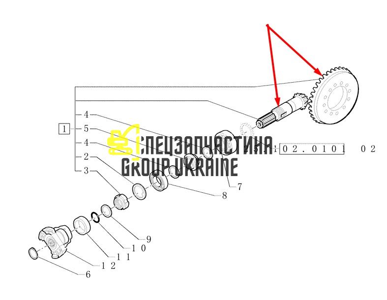 85812286 (066686) Головна пара New Holland, Carraro 12/33
