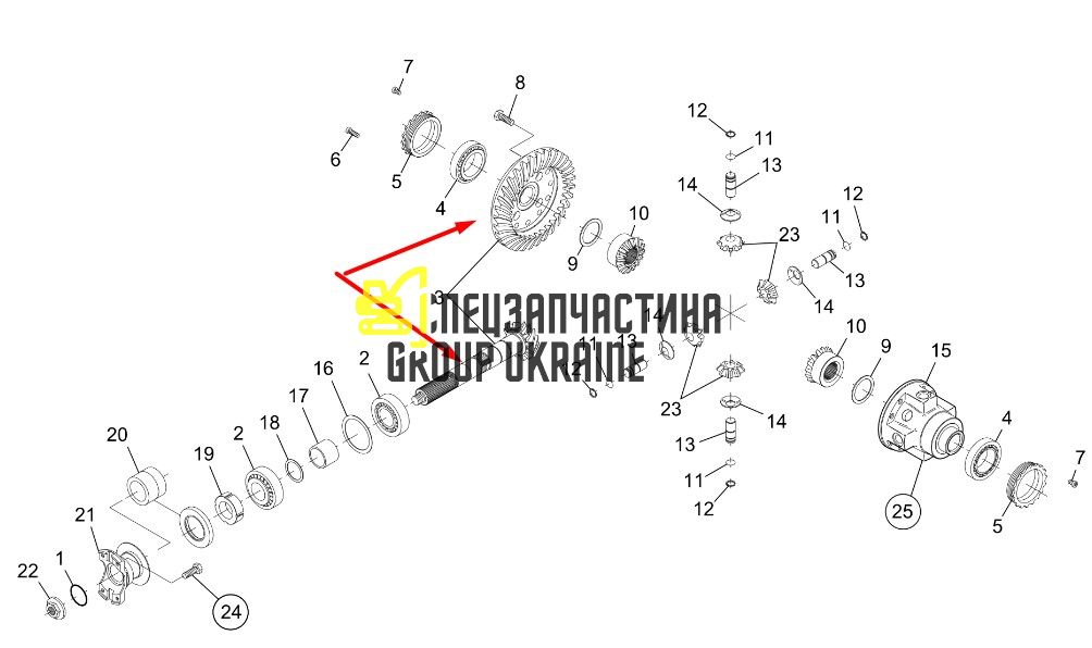 9504177 Головна пара (планетарка+хвостовик) DAF