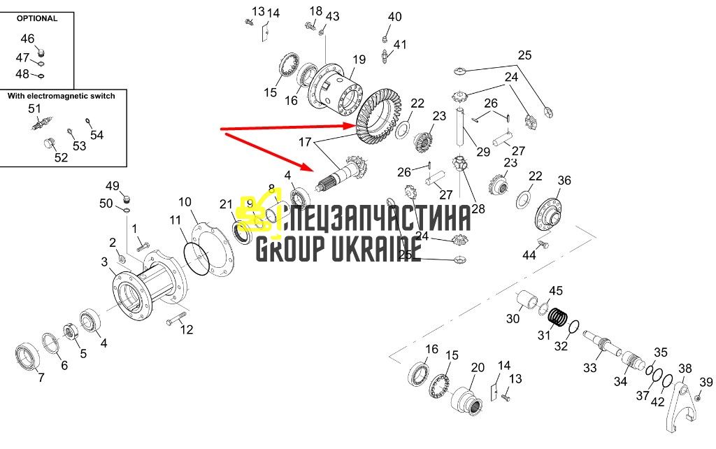 9504530 Головна пара (планетарка+хвостовик) DAF