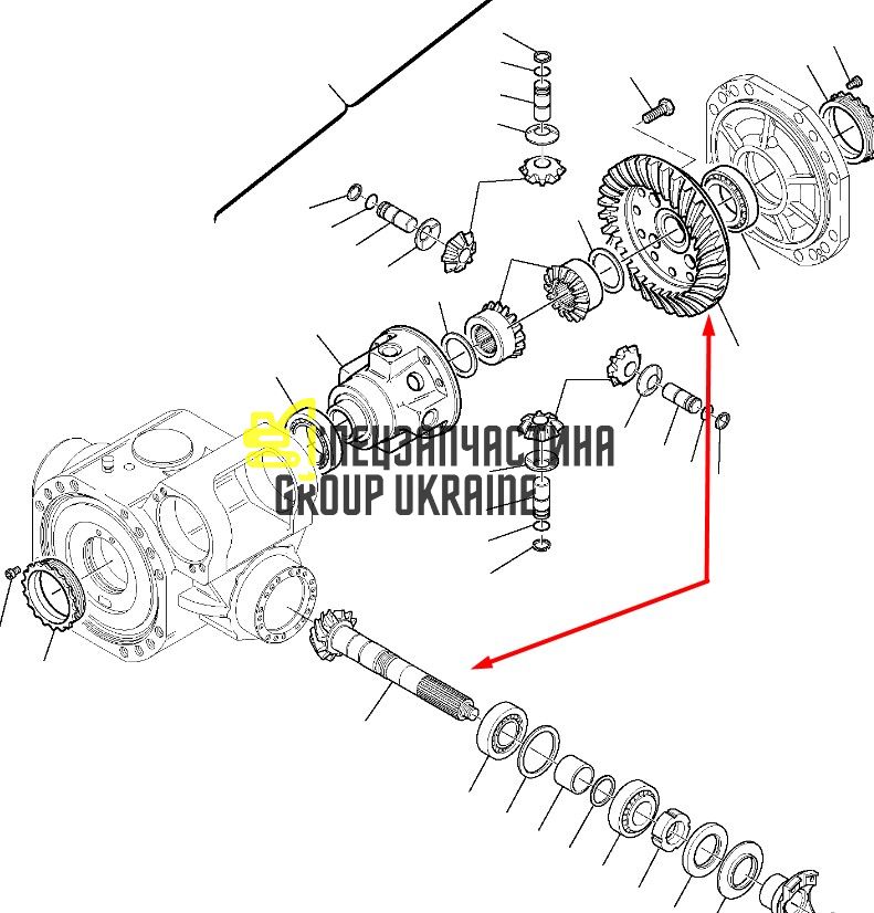 DG1120450045 Головна пара (планетарка+хвостовик) Komatsu