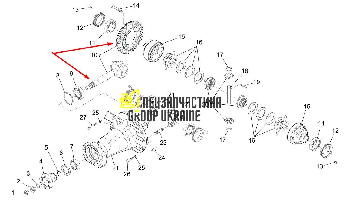 F222301020150 Головна пара (планетарка+хвостовик) Fendt