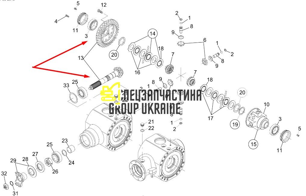 1000173815 Головна пара (планетарка+хвостовик) Kramer