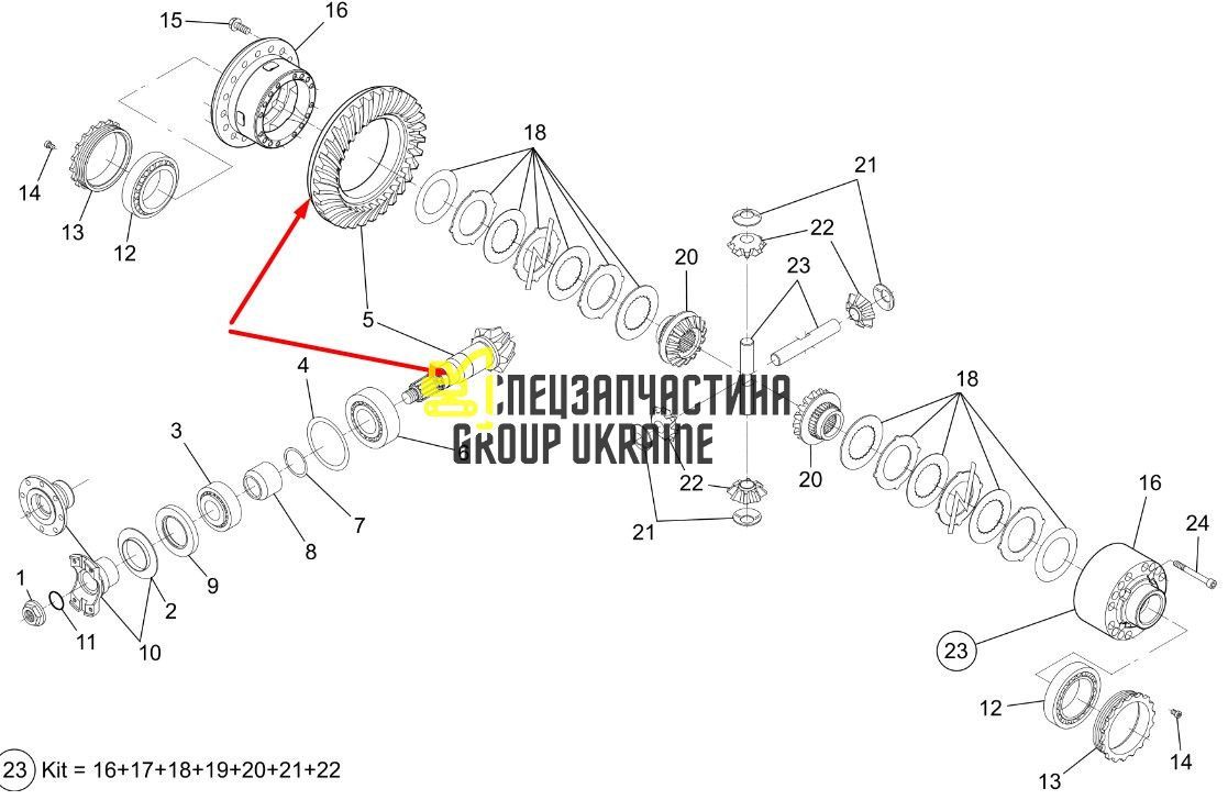 K9006656 Головна пара (планетарка+хвостовик) Bobcat