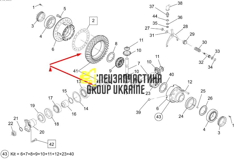 SA8220-13980 Головна пара (планетарка+хвостовик) Volvo