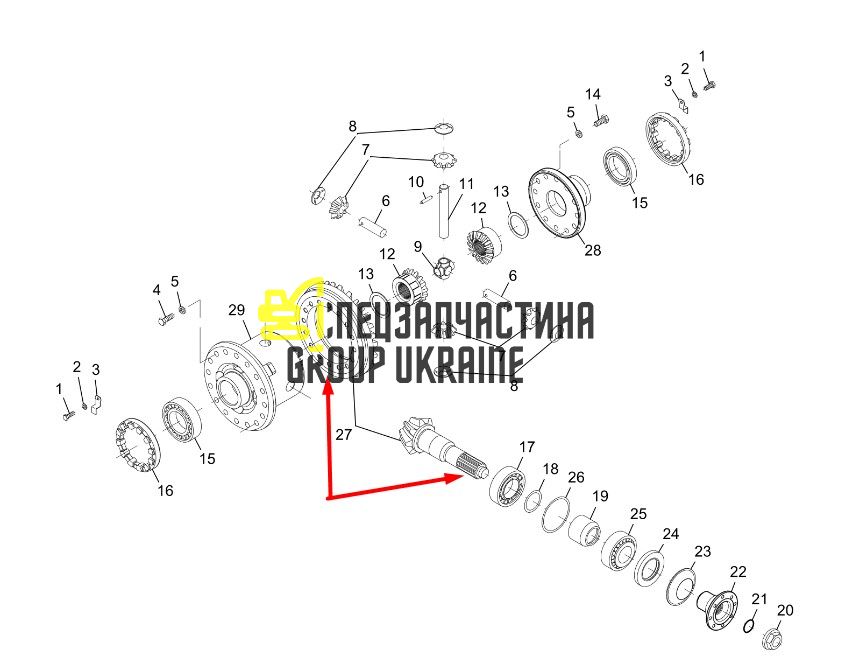 SA8220-13990 Головна пара (планетарка+хвостовик) Volvo