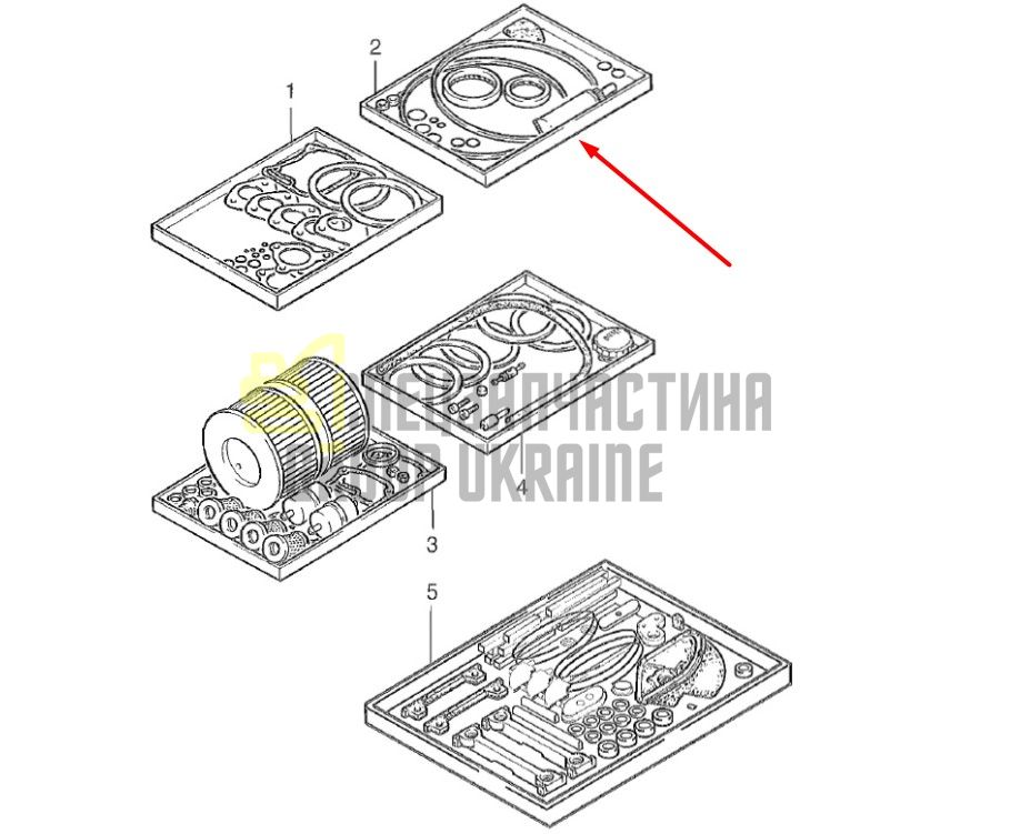 01249322 Набір прокладок нижній Hatz 1D81, 1D90