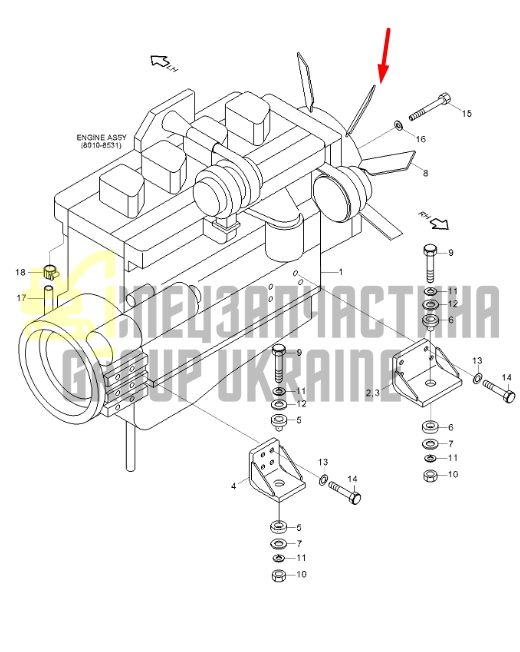 Купити Hyundai 11E9-040200 Крильчатка для R160LC-7, R170W-7,