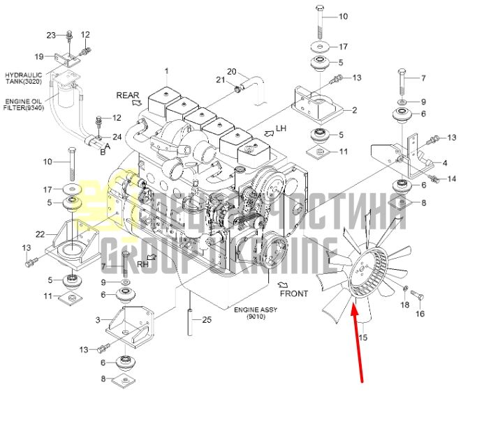 Купити Hyundai 11NA-00110, 11NA-00111 Крильчатка вентилятора R320, R360