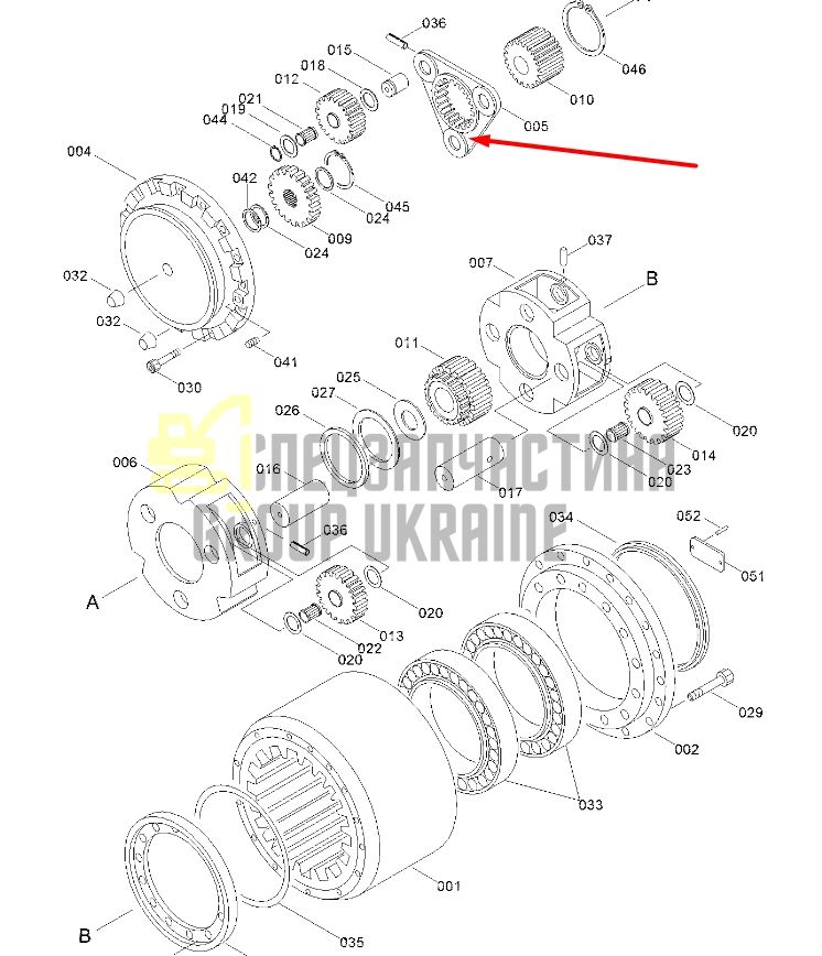 3550BX067-05 Планетарна передача редуктора HYUNDAI R290LC-3