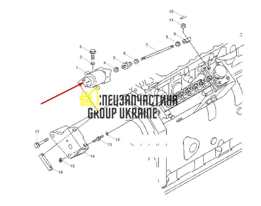 3864274 (1751-2467UIBIS5, 5270496, 34287-01300) Електромагнітний клапан (Соленоїд) глушилка Cummins 24V QSB5.9, 6BT5.9