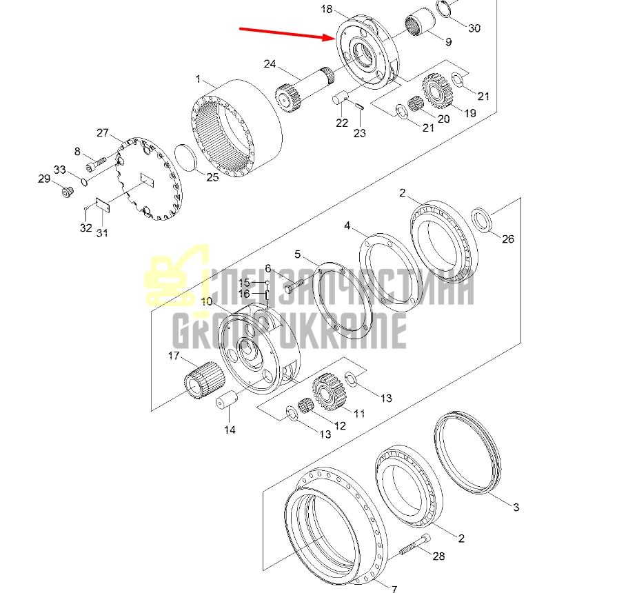 39Q8-42270 Планетарна передача Hyundai R250LC-9