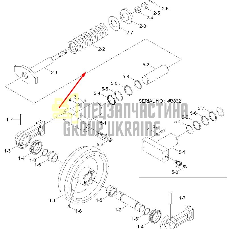 Hyundai 81M8.14011GG Натягувач гусениці для R55-9A