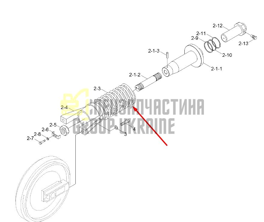 Hyundai 81N4.14012GG Натягувач гусениці для R125LCR-9A