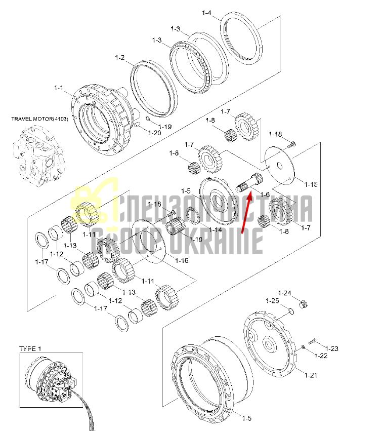 XJDG-00008 Сонячна шестерня Hyundai R110