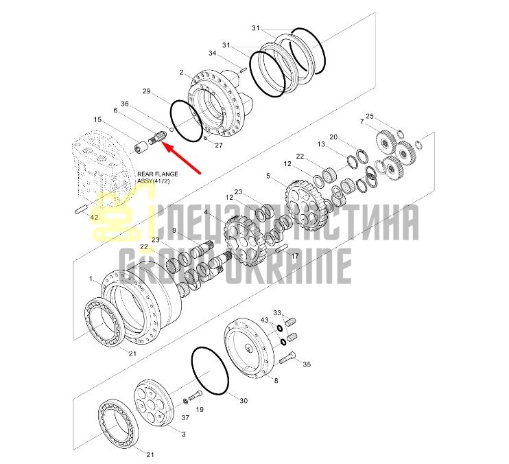 XKAH-00017 Вал шестерня (сателіт) Hyundai