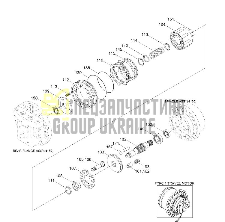 XKAH-00366 Сальник бортового редуктора для Hyundai R160LC-7 даукон, ущільнення