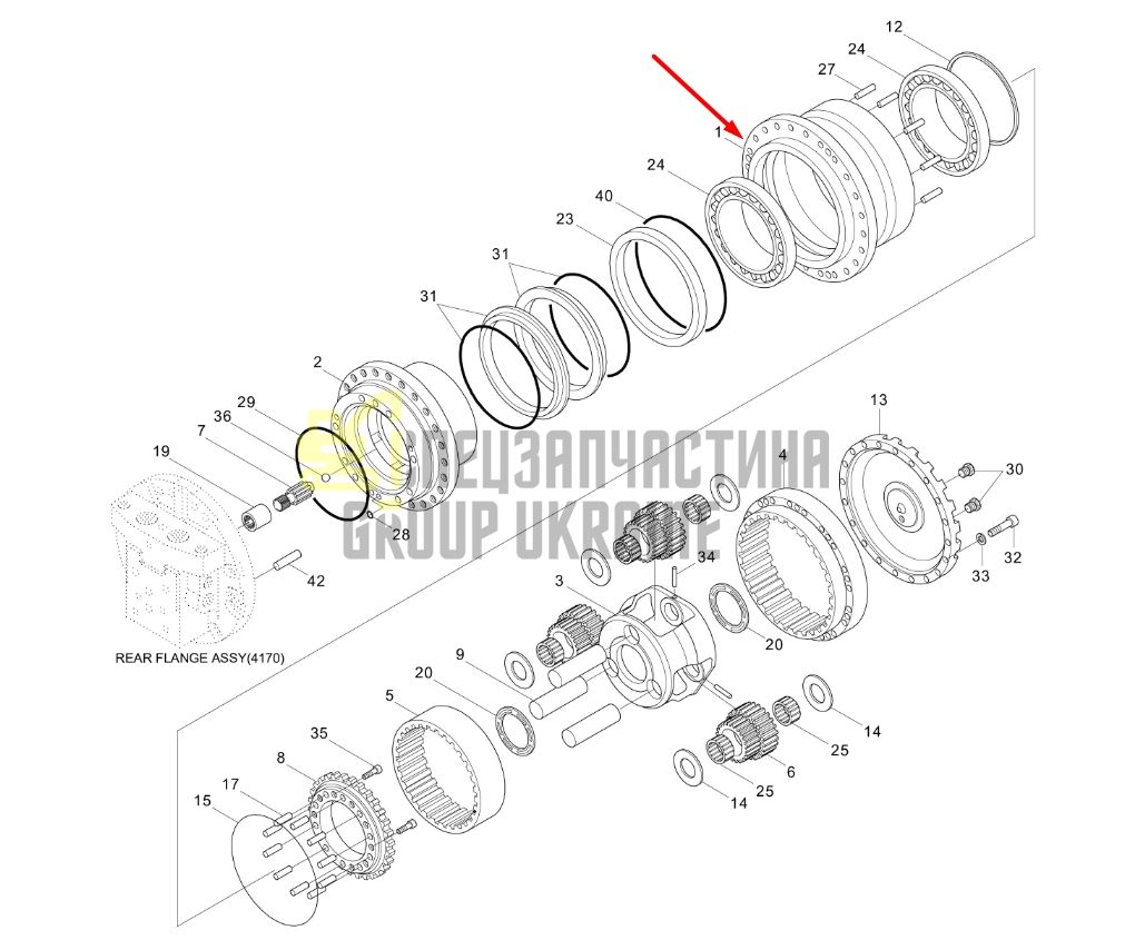 XKAH-00367 Редуктор ходу Hyundai R140LC-7, R160LC
