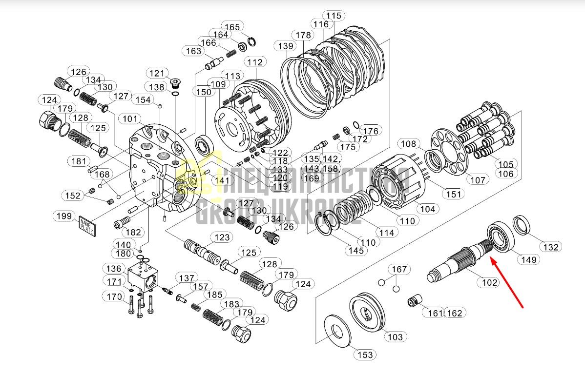 XKAH-00410 Вал гідромотора Hyundai