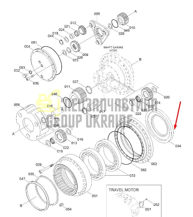 Сальник бортового редуктора XKAH-01012 Hyundai R360LC7, R370LC7 даукон, ущільнення