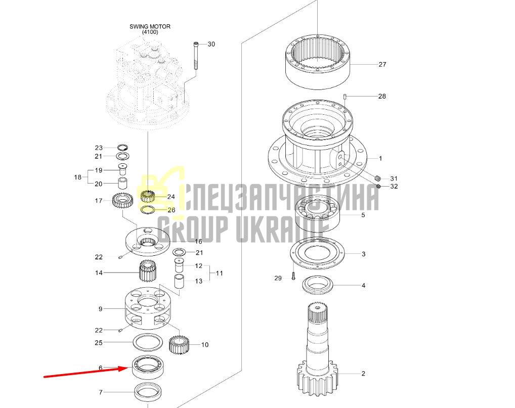 2109-1042 Підшипник Doosan SOLAR 140LC-V