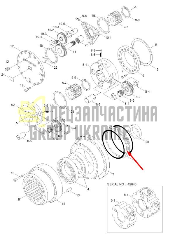 Сальник бортового редуктора XKAQ-00173 Hyundai R290LC-7 даукон, ущільнення