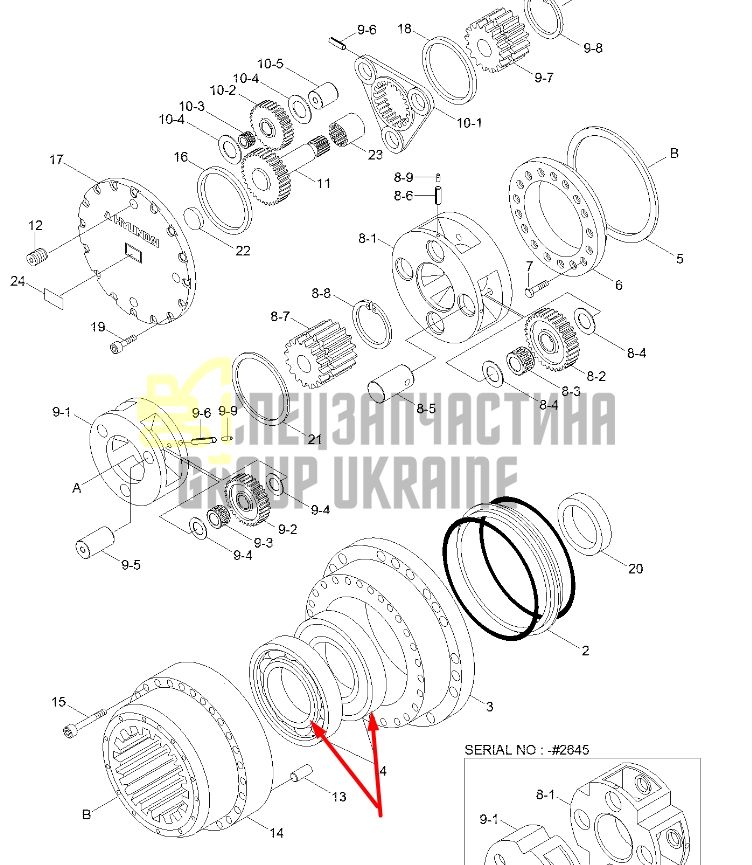 XKAQ-00175 Підшипник редуктора ходу Hyundai R250