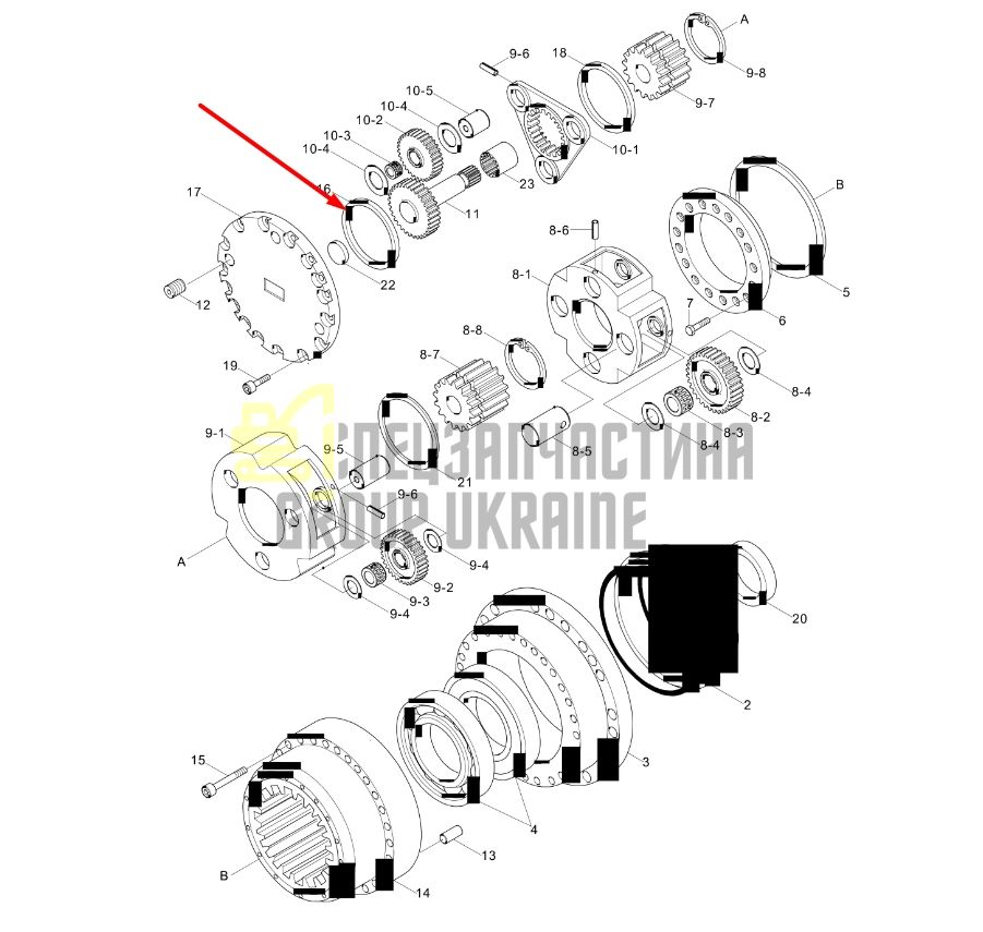 XKAQ-00208 Шайба завзята у редуктор ходу Hyundai R210