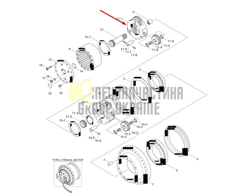 XKAQ-00234 Водило у зборі Hyundai R180LC-9