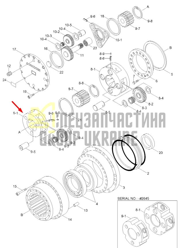 XKAQ-00397 Друга планетарна передача Hyundai R250, R330
