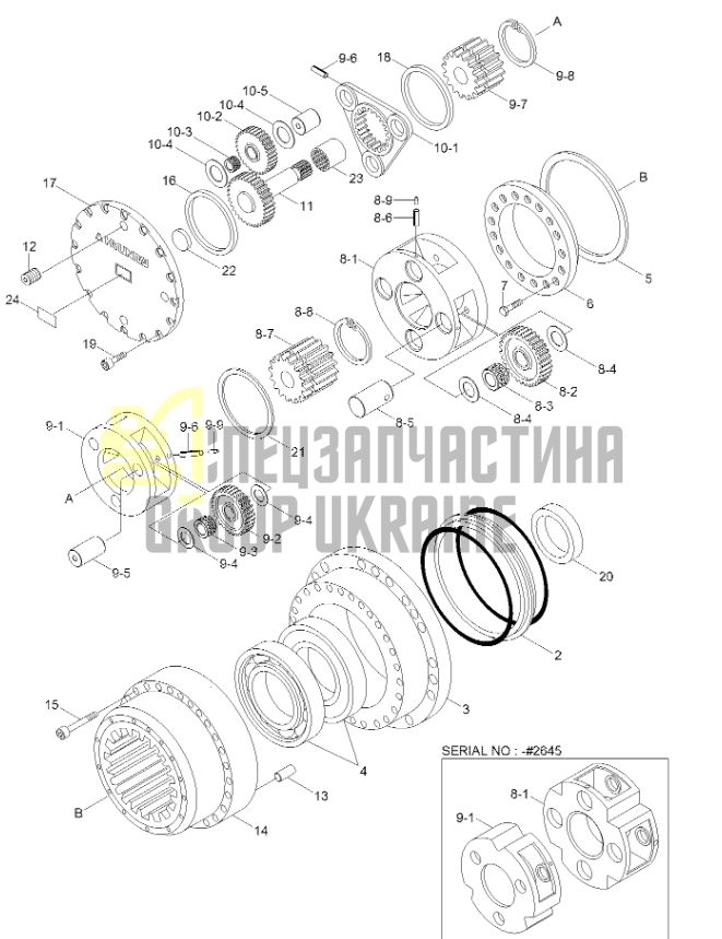 XKAQ-00400 Водило у зборі першого ступеня Hyundai R290, R320, R290-7, R320-7